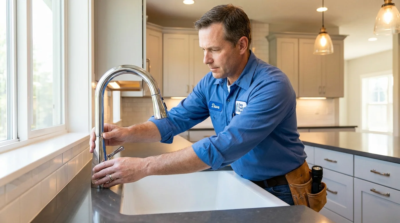 Kitchen faucet installation by Johns Plumbing LLC in Mentone